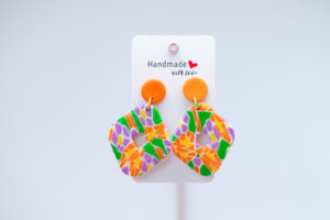 Boucles d'oreilles losanges printemps