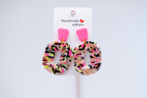 Boucles d'oreilles ovales voyage dans les années 80'