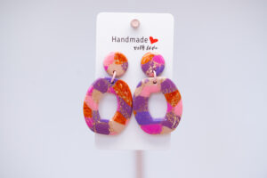 Boucles d'oreilles panaché de rose