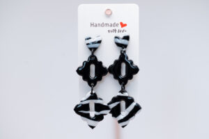 Boucles d'oreilles pendantes zébrées
