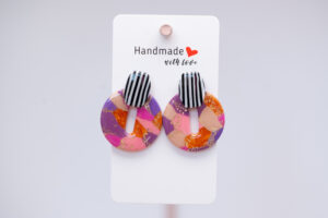 Boucles d'oreilles rayées printanière