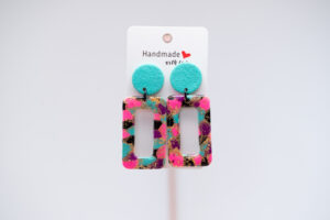 Boucles d'oreilles rectangulaires lumineuses