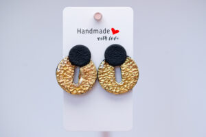 Boucles d'oreilles style cuir doré
