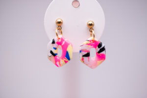 Boucles d'oreilles kid hexagonale