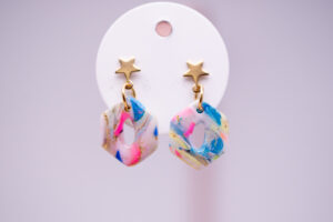 Boucles d'oreilles kid hexagonales