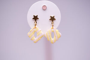 Boucles d'oreilles kid, rayures pastels