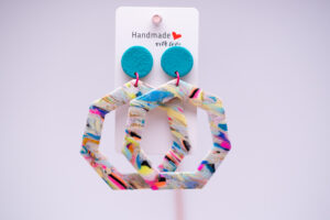 Boucles d'oreilles hexagonales