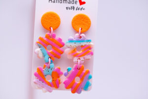 Boucles d'oreilles Dino Fluo