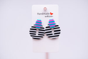 Boucles d'oreilles double rayure