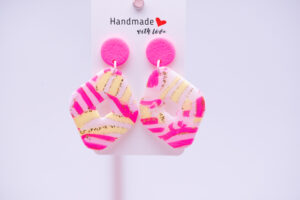 Boucles d'oreilles losange fluo