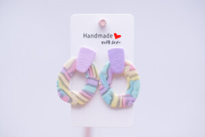 Boucles d'oreilles ovales pastel