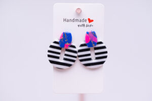 Boucles d'oreilles double rayures petites rondes