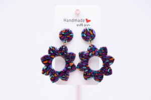 Boucles d'oreilles fleurs tachetées