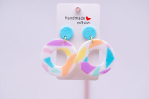 Boucles d'oreilles rondes tâches pastel