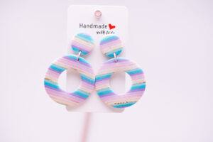 Boucles d'oreilles rayures pastel