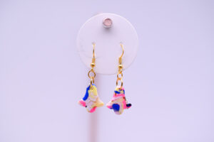 Boucles d'oreilles enfant pétales fluo